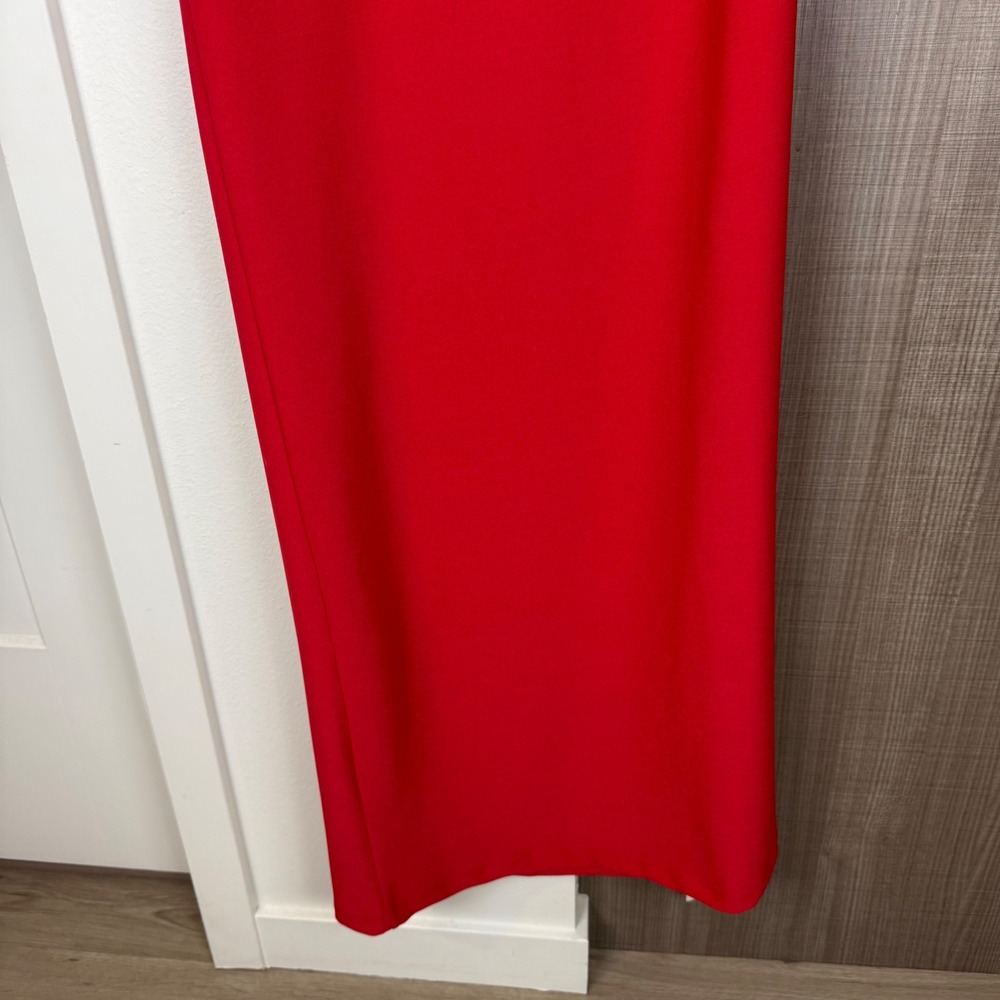 NEW Abercrombie & Fitch Red Asymmetrical One Shoulder Maxi Dress Size Large Tall - Picture 8 of 12